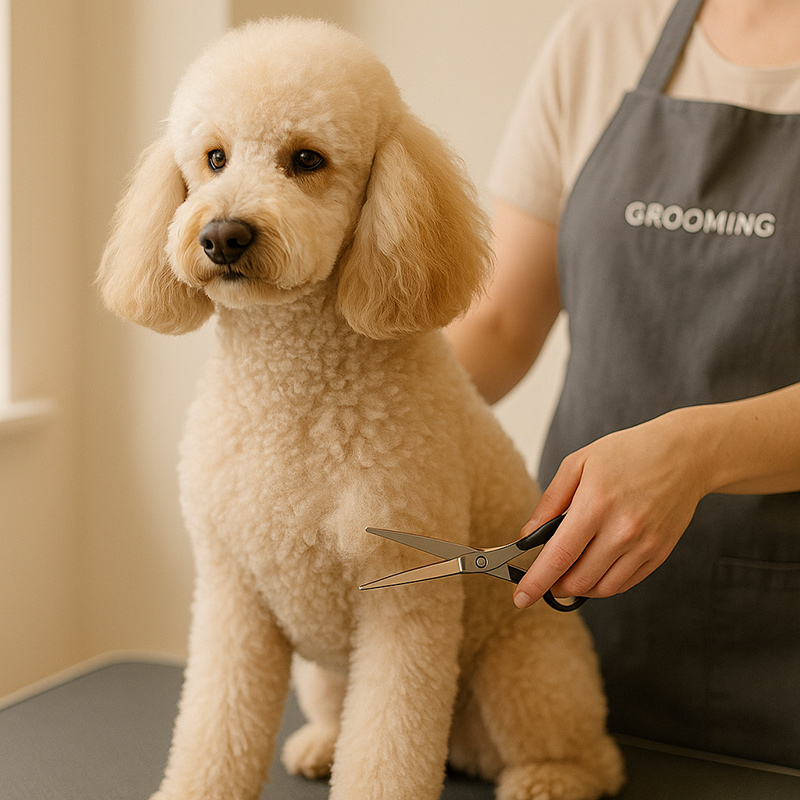 Beautifully groomed Cockapoo with neat trim showing professional grooming results and proper coat maintenance